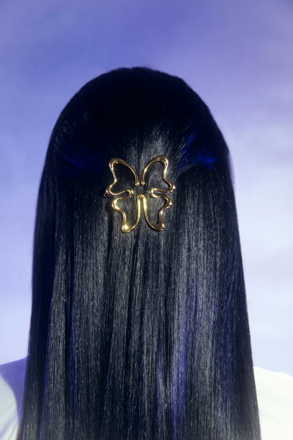 Schmetterlings-Haarspange in Gold