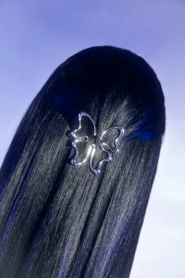Schmetterlings-Haarspange in Silber