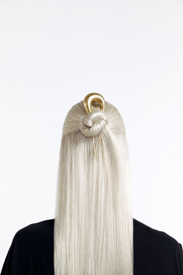 Wassertropfen-Haarspange in 24 Karat Gold