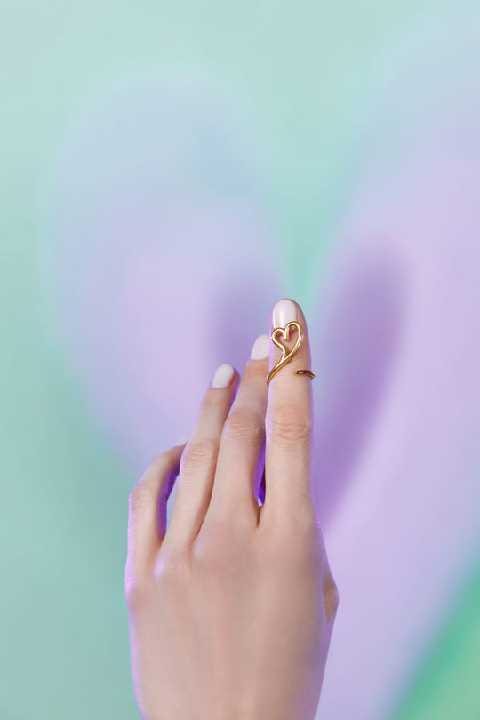 Love Midi-Ring mit offenem Herzen in Gold